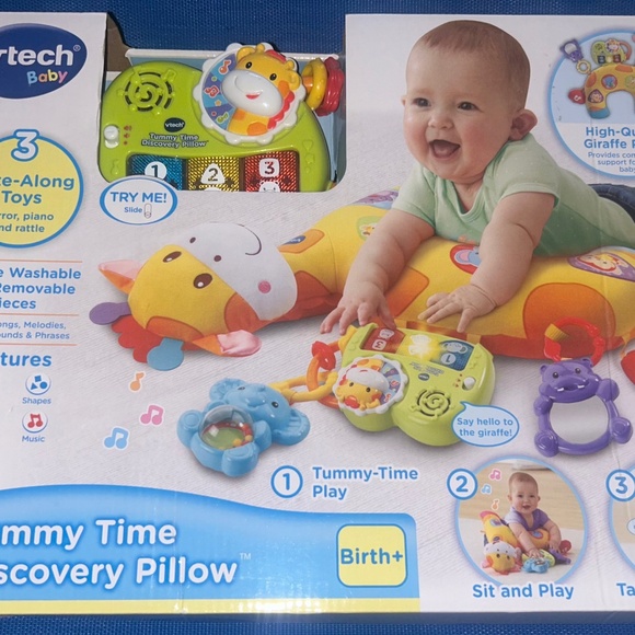 Tummy Time Discovery Pillow, Activity Pillow for Baby Infant - Picture 1 of 2